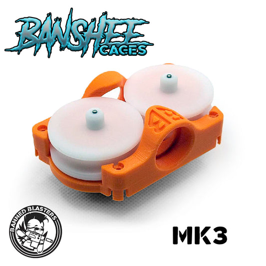 Perspective view of the Banned Blasters Banshee Cage for the Dart Zone Mk3