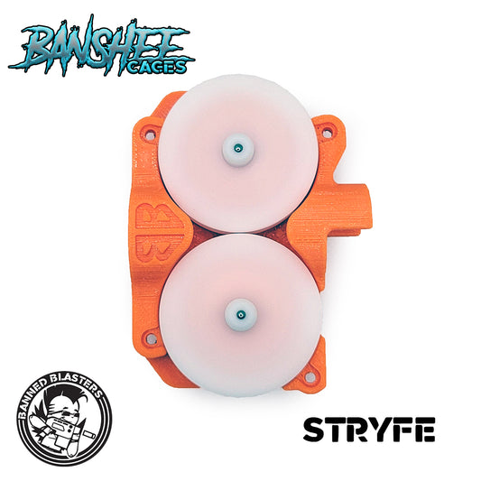 Top view of the Banned Blasters Banshee Cage for the Nerf Stryfe